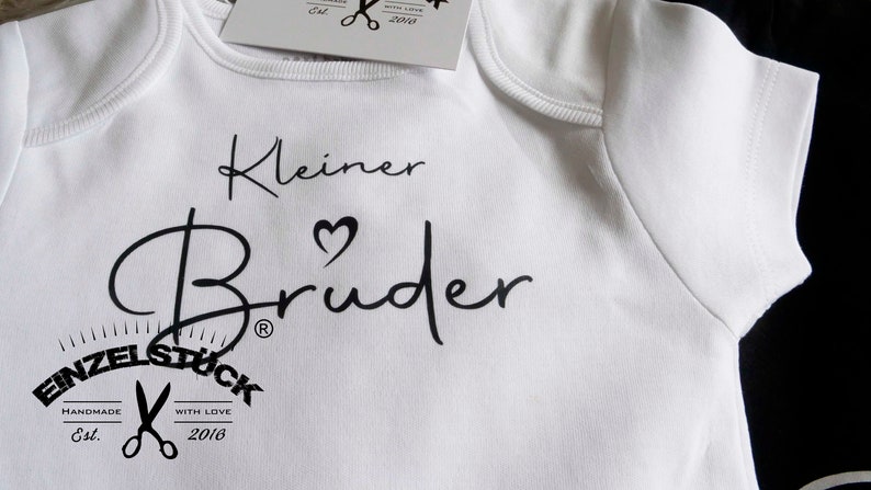 Großer und kleiner Bruder Geschwister Body und T-Shirt für Jungen Kurzarm oder Langarm. Auf Wunsch mit Namenkostenlos Bild 3