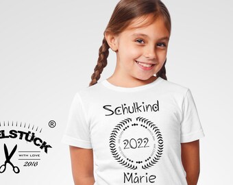 Cooles BoHo Schulkind T-Shirt zur Einschulung für Mädchen und mit Motiv und Namen personalisiert