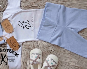 Il dolce e perfetto set per il ritorno a casa del bambino. Personalizzato e con una frase dolce. Regalo perfetto per una nascita o un baby shower.