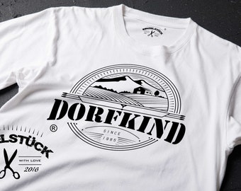 Dorfkind T-Shirt für die ganze Familie. Ab Gr. 62/68 bis Gr. XXL. Schönes Familienoutfit für alle Landmenschen. In schwarz/weiß erhältlich