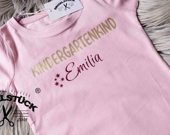 Nursery Glitter T-Shirt for Girls and Personalized with Asterisks and Names