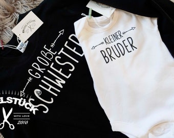 Big Sister /Little Brother Bodysuit and T-Shirt forSiblings Girls and Boys.Short-sleeved/Long sleeve. On request with name (free)