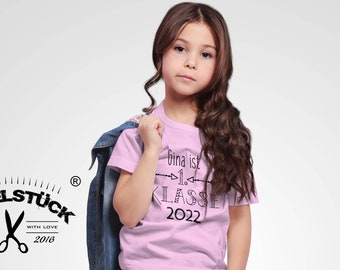 T-shirt écolier tendance pour la scolarisation des filles et personnalisé avec motif et prénom