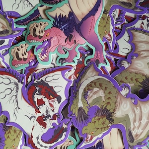 Monster Hunter World - JUMBO Wyverns UV Vinyl Sticker Art