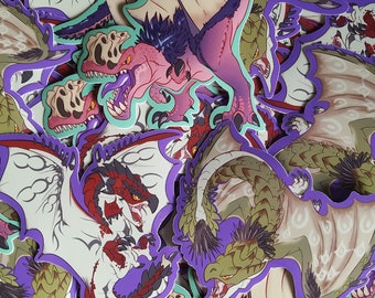 Monster Hunter World - JUMBO Wyverns UV Vinyl Sticker Art