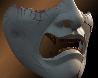 Máscara de fantasma impresa en 3D, accesorio portátil