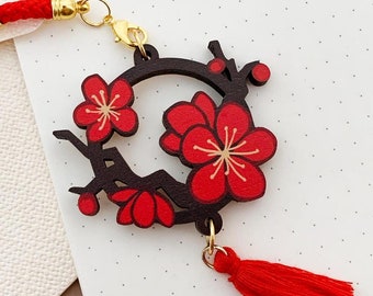 Plum blossom wooden charm