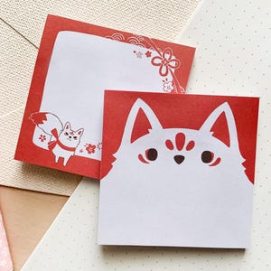 Kitsune / Fox sticky notes, memo pad