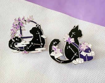 Constellation cat hard enamel pin