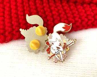 Fox / Kitsune Hard Enamel Pin - Etsy