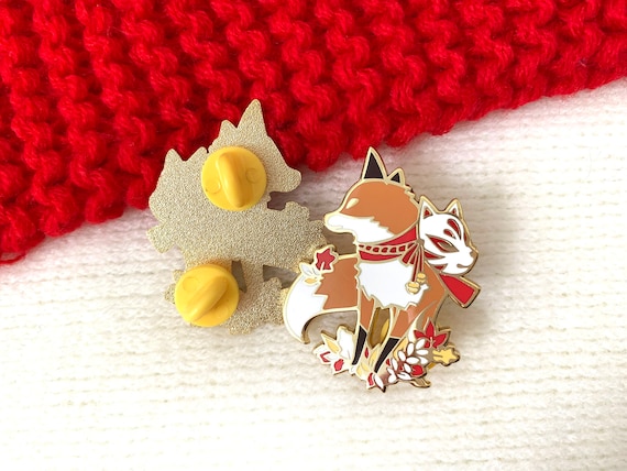 Fox / Kitsune Hard Enamel Pin - Etsy