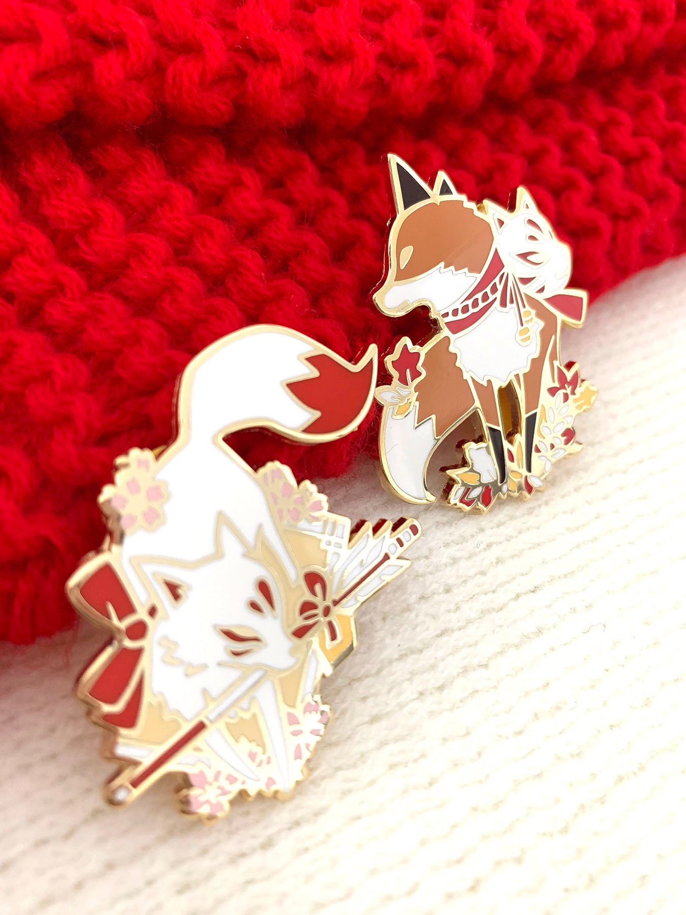 Fox / Kitsune Hard Enamel Pin - Etsy