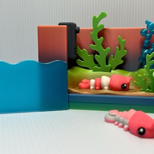 Shrimp & Mini Aquarium Tank Set | 3D Printed | Articulating Shrimp