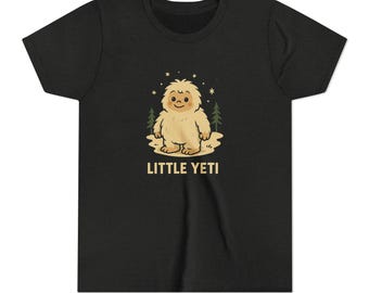 Little Yeti Youth Tee, Camping Sasquatch Bigfoot Shirt, Outdoor Adventure Kids Top, Cute Yeti T-shirt Gift, Hiking Nature Youth Shirt