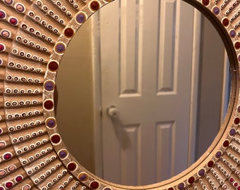 Hand Painted Dot Art Mirror