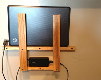 Laptop Docking station for wall Mount space saver organization Safty from getting broken