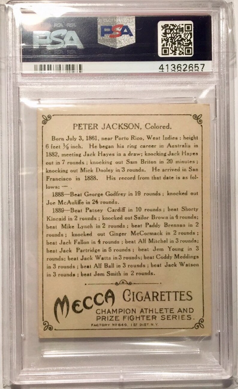 1910 T220 Champions Boxing HOF /& Australian Boxing HOF Peter Jackson.