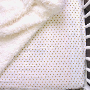 Gold polka dotted baby girl Fitted Crib Sheet