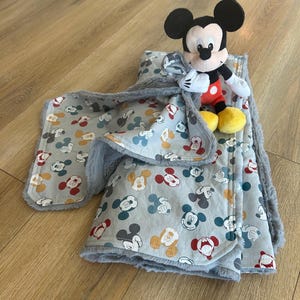 Mickey Mouse Luxery Faux Fur Baby Blanket and Mickey Lovey / security blanket / stuffed toy