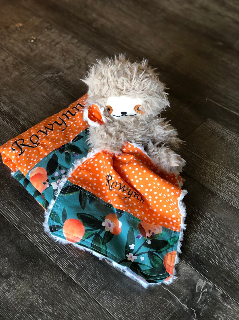 Faux Fur Minky Clementine Baby Blanket and Sloth Lovey Etsy