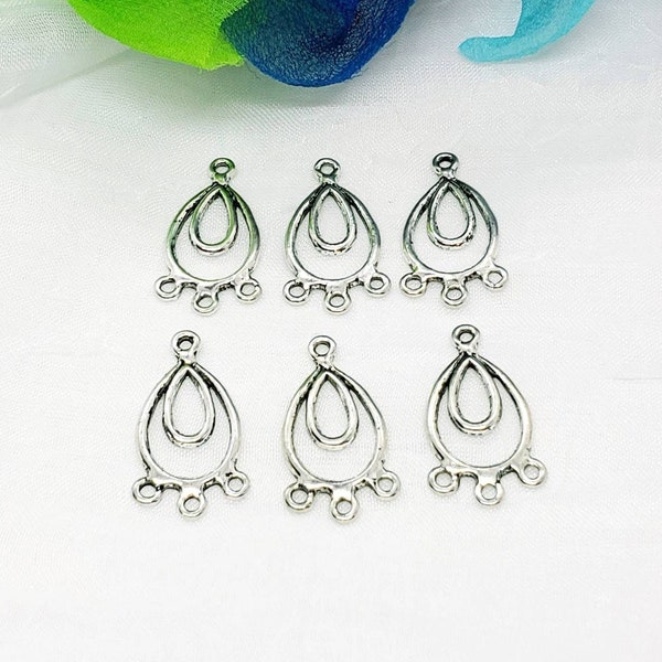 Jewelry Supplies   Silver Chandelier  Earring  Pendant  Charm - 3 loop chandelier