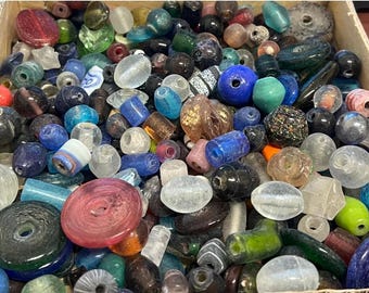 Lampwork Glass Beads - Mixed Premium Glass Beads 5mm-25mm, 2oz  and 4oz Supply Bags, Quality Bulk bags, 2-3mm hole, bead DIY crafts