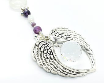 Angel Wings Sun Catcher, Memorial Sympathy Gift, Loss Loving Memory Bereavement Housewarming Glass Crystal Prism Rainbow Maker Window Decor