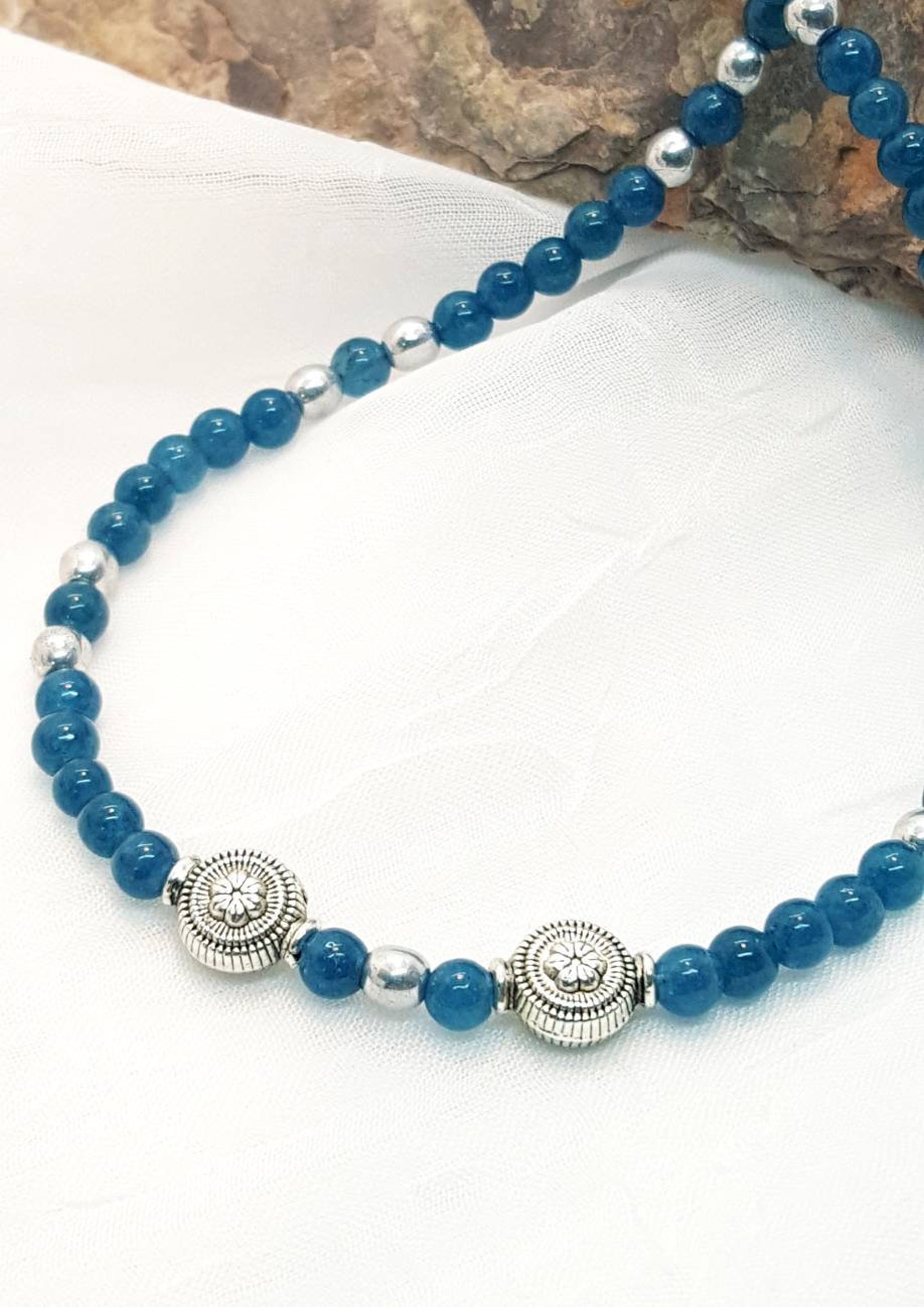 Jade Anklets Bahama Blue Ankle Bracelet Beaded Anklet Boho Etsy