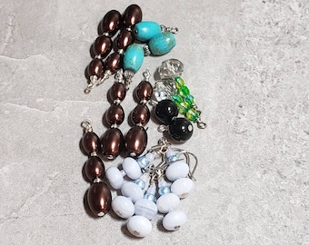 Bead destash, Pre-assembled Bead Drops. Glass Beads, freshwater pearl beads, glass pearls, turquoise, gemstone  destash