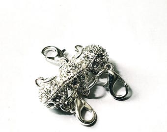 Magnetic Closures, fancy rhinestone connector, convert bracelets and necklaces, easy jewelry closures