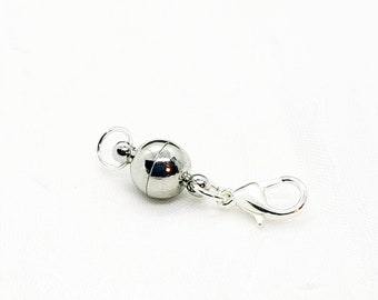 Magnetic Clasp, Copper, Silver, or Gold Style Magnetic Converter Clasp for Necklace or Bracelet, Magnet Clasp, easy jewelry closures, 1/2 pc