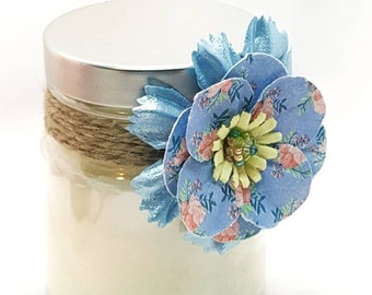 Votive Candle, Decorated Votive, Paper Flower Candles, home decor, country candles, hand-decorated votive, gifts under 5, country chic