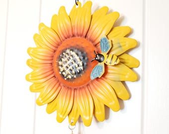 Garden Sunflower Windchime, Flower decor, Patio Garden, Outdoor Garden décor, Gift For Her, Flower Lover Gift, Hanging Décor, sunflower