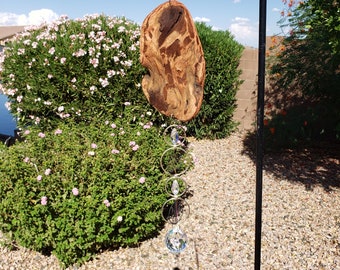 Driftwood Garden Chimes, Redwood Suncatcher, New Homeowner gift, patio suncatchers, garden lover gift, handmade gift, Southwest vibe