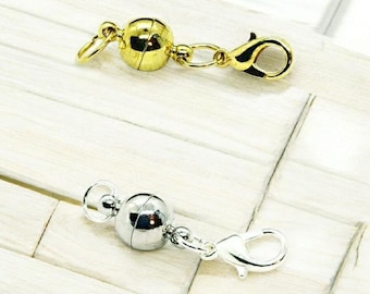 Magnetic Clasp Converter | Easy On/Off Necklace & Bracelet Closure | Silver or Gold 6mm 8mm