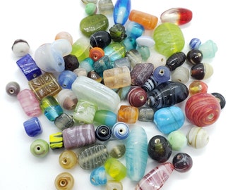 Colorful Glass Beads - Mixed Premium Glass Beads 5mm-25mm, 2oz  and 4oz Supply Bags, Quality Bulk bags, 2-3mm hole, bead DIY crafts