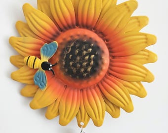 Sunflower Wind Chime Suncatcher: Garden Patio Decor with Crystal Prisms