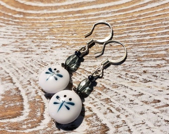 Dragonfly Earrings, summer earrings, dragonfly dangle earrings, small earrings