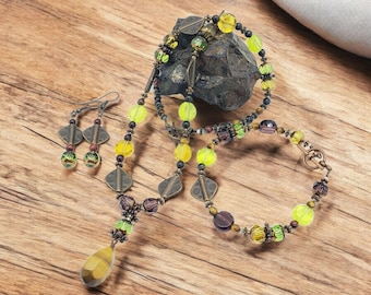 Handmade Copper Necklace Set: Rustic Boho Layered Jewelry