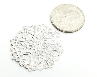 Silver Filigree Embellishments | Platinum Filigree Stampings | Silver Filigree Links / Connectors