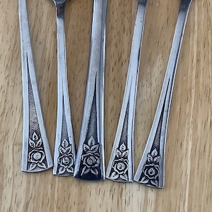 Vintage PASADENA Pattern From Northland by Oneida Silver~ Pretty Stainless Steel Flatware Flared With An Embossed Rose~ Choice Of Groupings