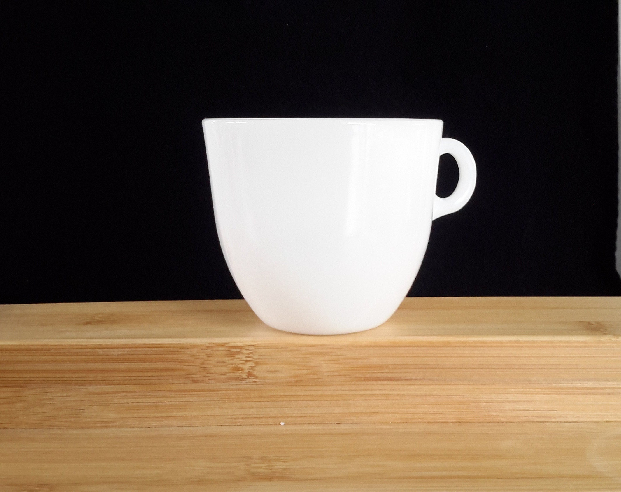 Federal Glass Co. Heat Proof White Milk Glass Coffee Cup  Vintage Tapered White Mug