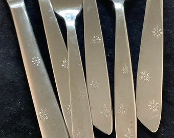 Vintage NIGHT SKY Stainless Flatware International Silver Co. Superior Stainless USA Silverware Atomic Era Starburst Discontinued Pattern