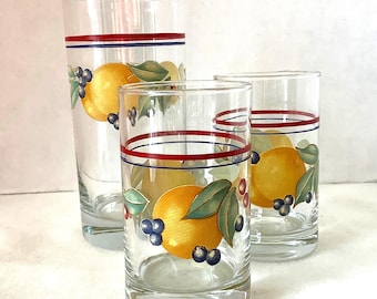Corelle ABUNDANCE Glassware~ Choice Of Variety Size Fruit Pattern Drinking Glasses