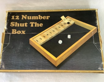 12 Number Shut The Box Game~ Solitaire Or Competition~ In & Out~ Canoga~ Snake Eyes~ Whatever You Call It, Just Roll The Dice For Low Score