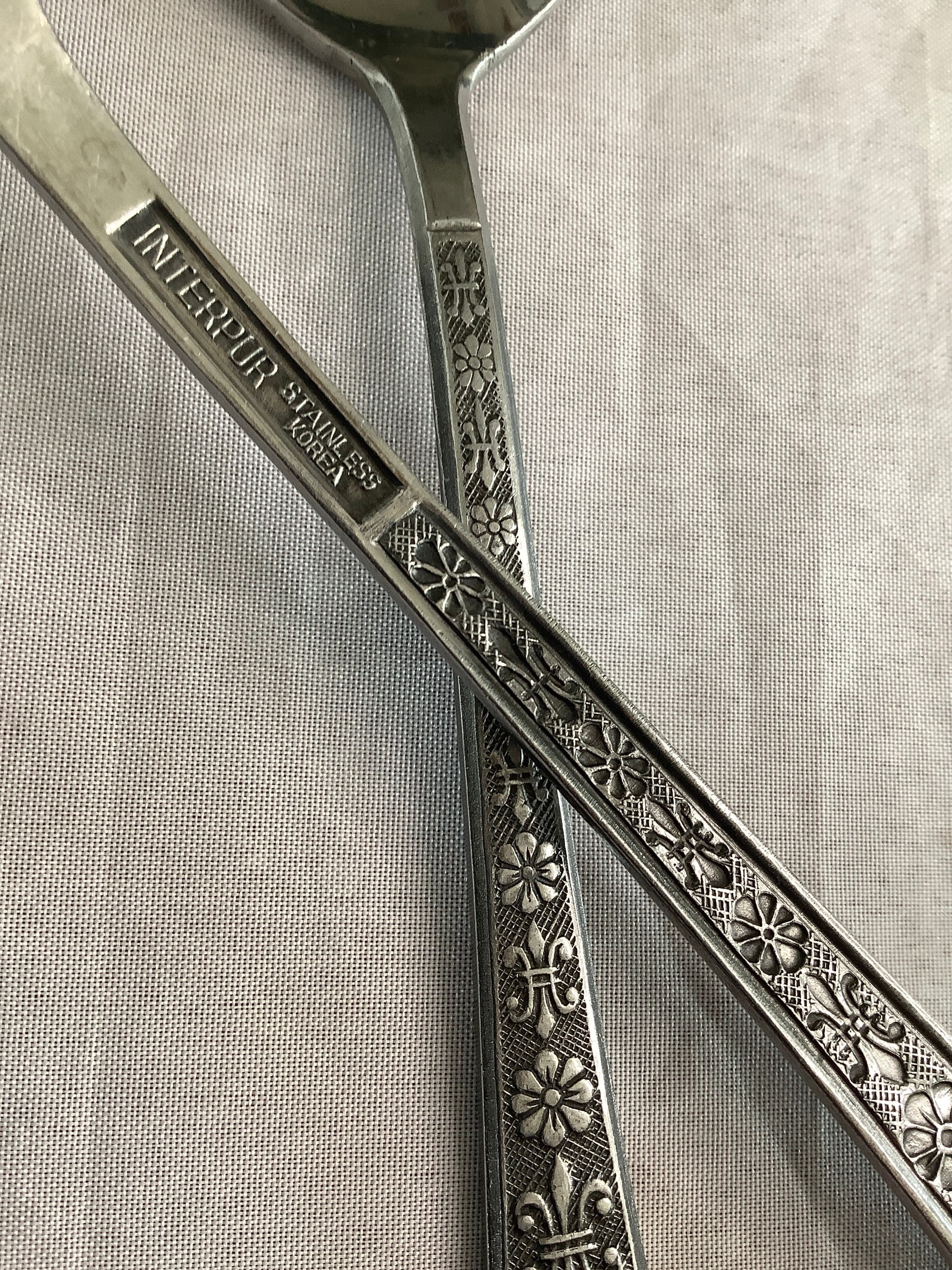 Interpur FLORENZ Flatware Pieces Vintage Pedal Flower and Interpur FLORENZ Flatware Pieces Vintage Pedal Flower and