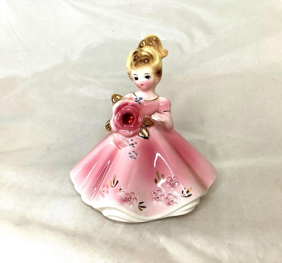 josef originals pink dress HTF Josef Originals Pink Dress & Lilacs Bouquet Flower Girl Series Figurine
