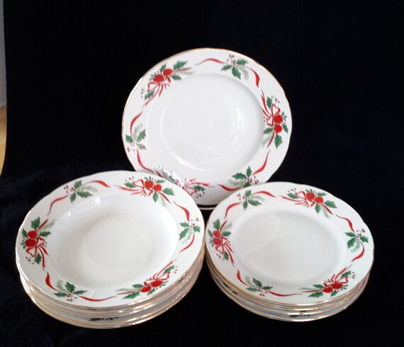 VICTORIAN HOLIDAY Baum Bros. (c) Gold Trim Red Roses & Ribbons and