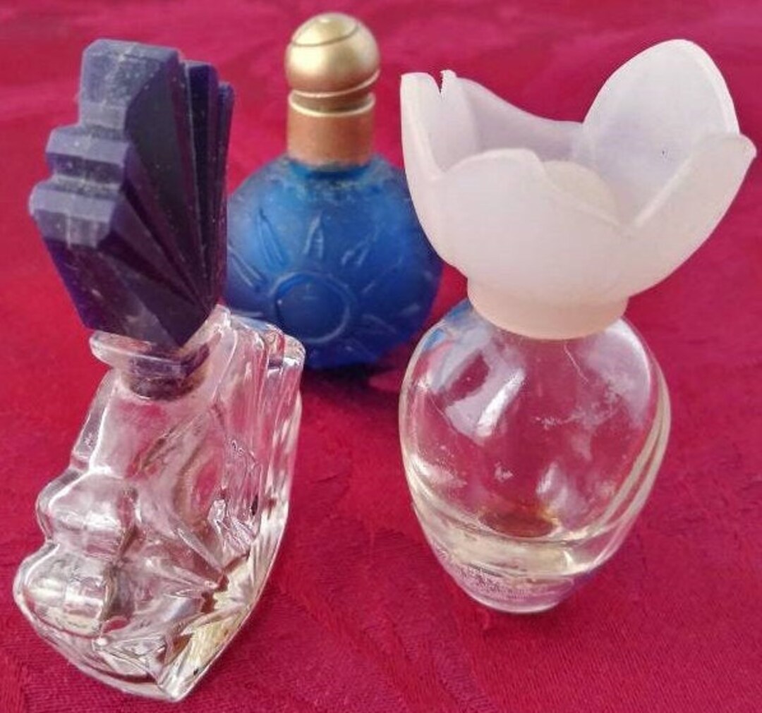 Vintage Perfume Bottles Three Pretty Little Decorative Toilet