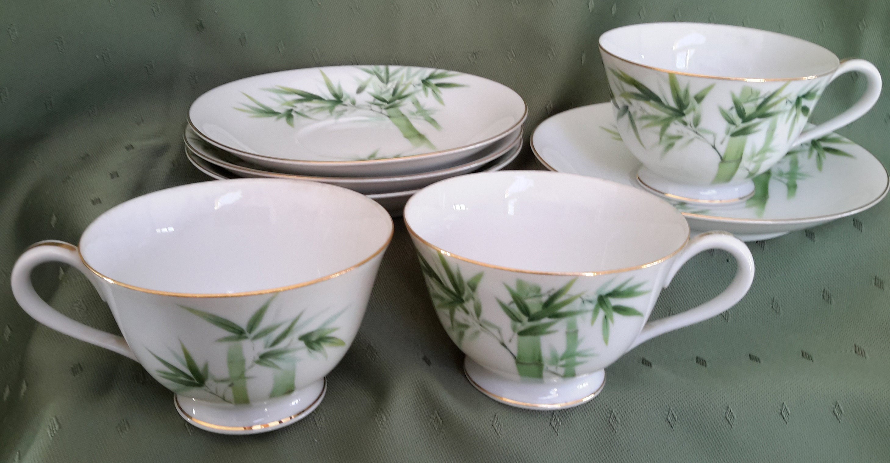 Noritake GREEN BAMBOO #1538G (1947-49) Tea Service * Luncheon